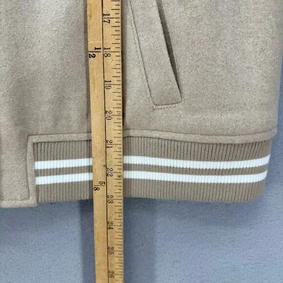 True Religion Jacket Women's XL Tan White True Varsity Jacket Retro 50s 60s NWT - Picture 11 of 11